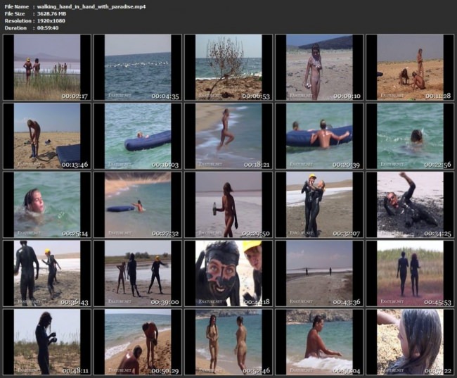 Walking hand in hand with paradise Nudism Full HD video (natirist beauty)